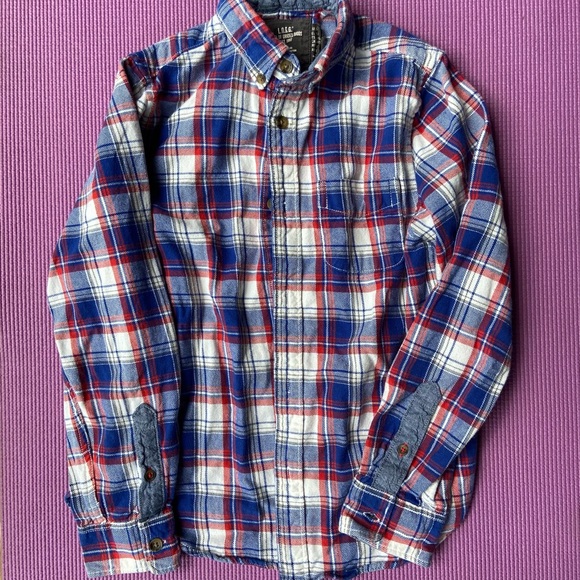 Boys Navy Two Tone Zara Sweater and H & M white plaid buttondown - Picture 6 of 9